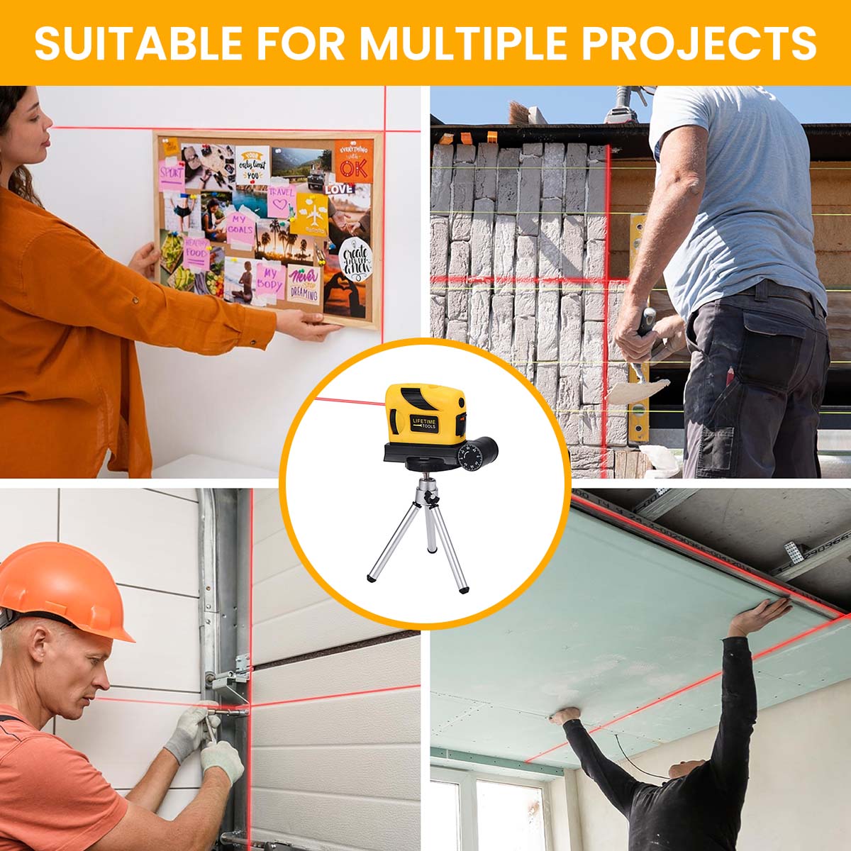 Serplex® 4 in 1 Laser Level Horizontal & Vertical Lines Laser, Cross-Line Laser, 360° Fine Tuning Infrared Laser Level with Folding Tripod and Base, 16Ft Range, Battery Operated, No Battery Included Serplex® 4 in 1 Laser Level Horizontal & Vertical Lines Laser, Cross-Line Laser, 360° Fine Tuning Infrared Laser Level with Folding Tripod and Base, 16Ft Range, Battery Operated, No Battery Included